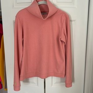 Dudley Stephens Park Slope Turtleneck Island Coral Terry Fleece Size S